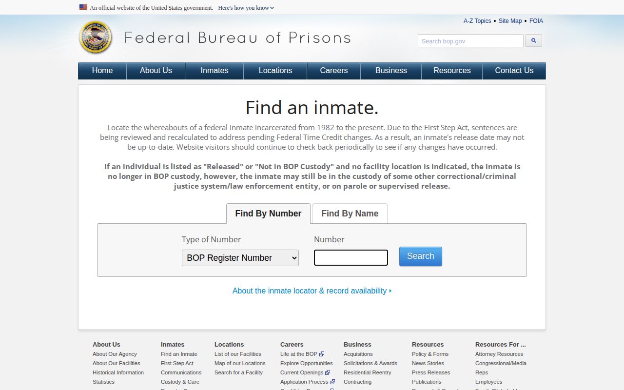 Federal BOP locator for West Baton Rouge Parish release confirmation